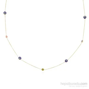 14 Ayar Altın Nazar Boncuğu Kolye