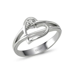 0.08 Karat (H) Rengi Pırlanta Kalp Yüzük gmz134