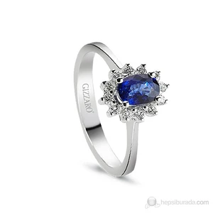 0.25 Pırlanta Safir Yüzük GZY075