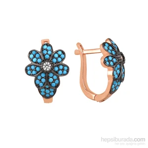 Argentum Concept Firuze Taşlı Çiçek Küpe