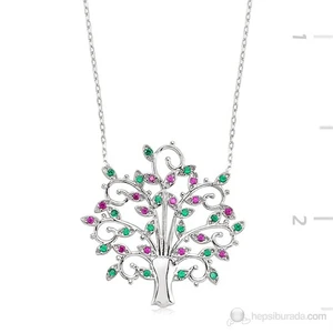 KENPAZAR Bayan Lili Gümüş Ağaç Kolye