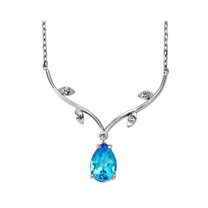 0.05 Karat Pırlanta 2.58 Mavi Topaz Pırlanta Kolyegzkl134