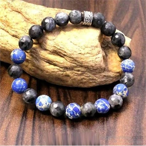 Mavi Azurit Labradorit Doğal Taş Bileklik