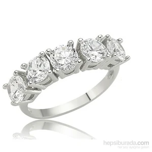 Silver & Silver Zirkon Taşlı Beştaş Yüzük