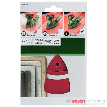 Bosch - Multi Zımpara Kağıdı 10'Lu, 102 X 62/93 Mm 240 Kum Fiyatı
