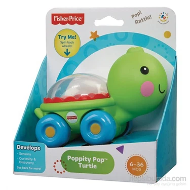 Fisher-Price Poppity Kaplumbağa Eğitici Oyuncak Duyu Gelişimi İçin Renkli