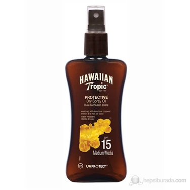 Hawaiian Tropic Koruyucu Yağ Spray SPF 15 Suya Dayanıklı 200 ml Tüm Cilt Tipleri