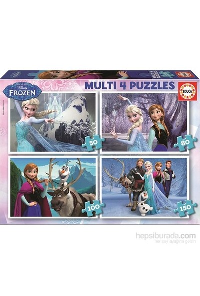 Educa Frozen 4İn1 - 50 + 80 + 100 +150 Parça Puzzle