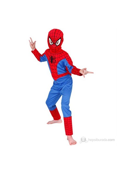 Spiderman Çocuk Kostüm Klasik 7-8 Yaş
