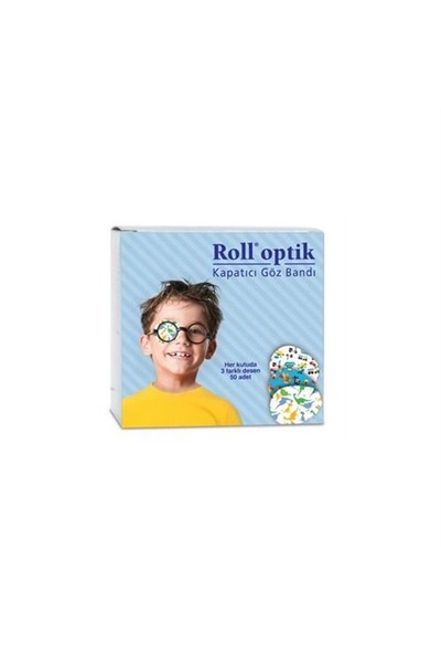 Roll Optik Kapatıcı Desenli Çoçuk Göz Bandı 50 Li