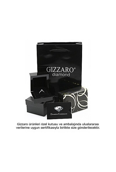 Gizzaro 0.05 Karat Pırlanta 1.95 Kırmızı Taş ) Pırlanta Kalp Yüzük gmy135
