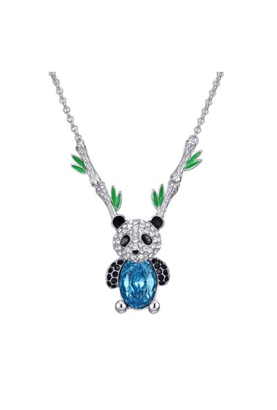 Monemel Swarovski® Taşlı Özel Tasarım Panda Kolye