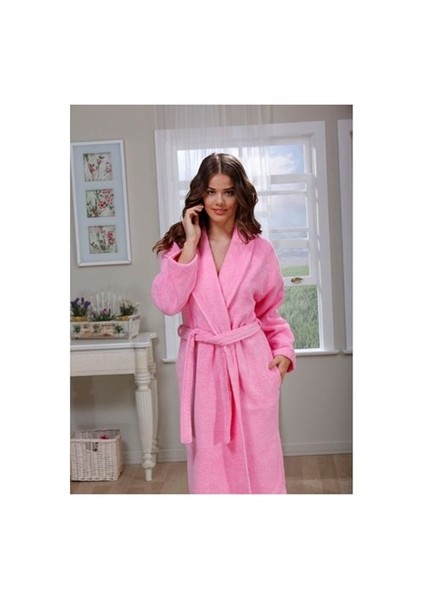 Tekstil L Beden Bornoz Pembe
