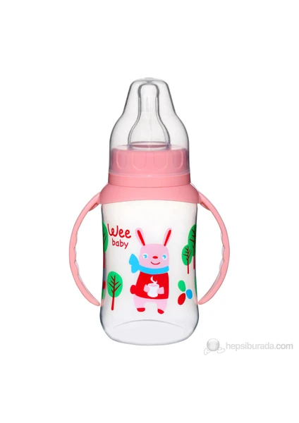 Wee Baby Silikon Kiraz Uçlu Kulplu PP Biberon / 150cc