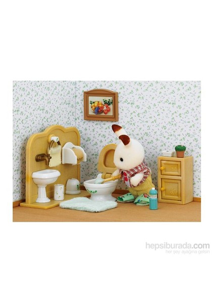 Sylvanian Families / Kahverengi Kulaklı Tavşan Erkek Kardeş & Tuvalet (ESF2203)