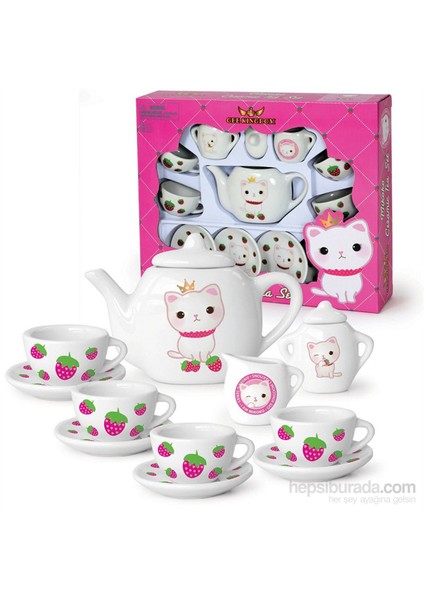 Vardem Kut. 13 Pcs Renkli Porselen Çay Set