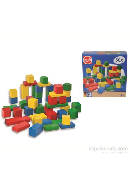 Renkli Ahşap Blok 50`Li