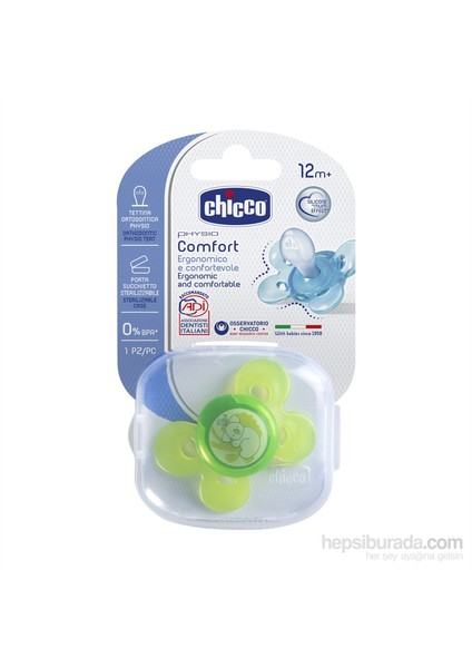 Physio Comfort Silikon Emzik Unisex 12 ay+ Tekli