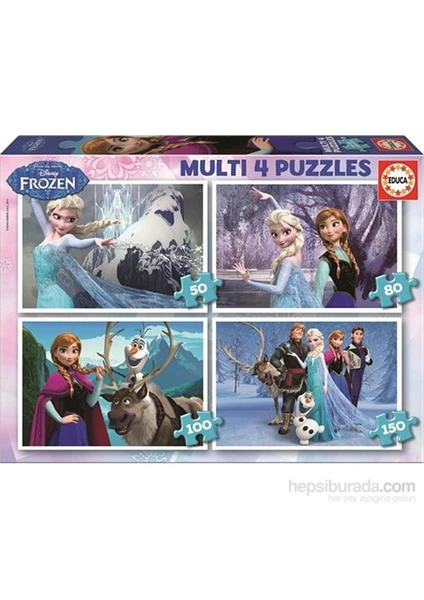 Frozen 4İn1 - 50 + 80 + 100 +150 Parça Puzzle