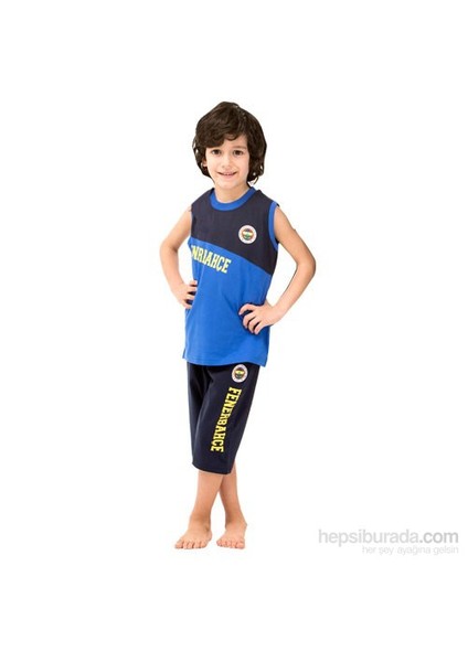 3038 Fenerbahçe Lisanslı Erkek Çocuk Pijama Takımı Siyah-Lacivert 3 Yaş (98 Cm)