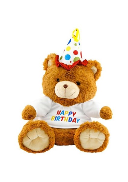 Neco Plush Oturan Happy Birthday Peluş Ayı 40 cm