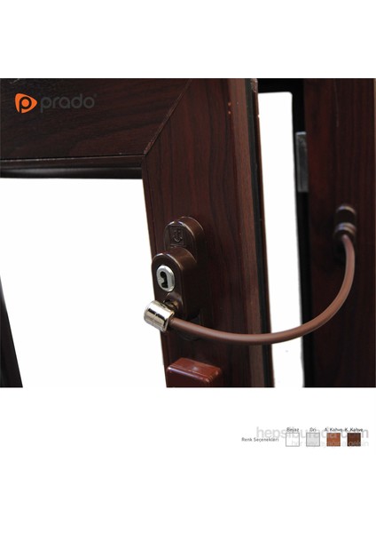 Anahtarlı Pvc Pencere Emniyet Kilidi (5 Adet) / Koyu Kahve