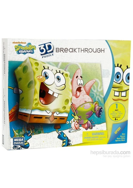 Mega Puzzle 110 Parça 3 Boyutlu Puzzle Breakthrough Sponge Bob 2