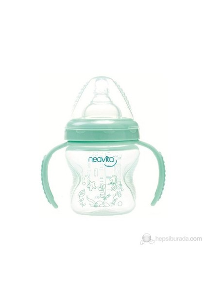 Geniş Ağızlı Silikon Kulplu PP Biberon 140Ml (BPA%0) 3 Ay+ / Yeşil