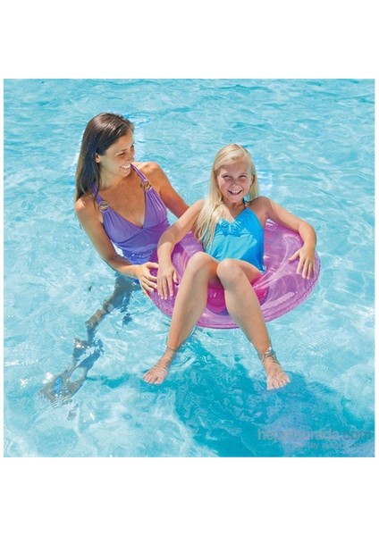 İntex 59260 Şeffaf Jumbo Can Simidi 76 Cm (Pembe)