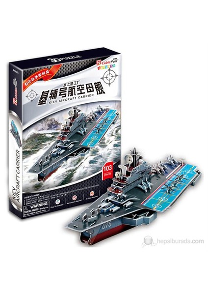 Cubic Fun 3D 103 Parça 3 Boyutlu Puzzle Süper Military Kiev Aircraft Carrier Gemi