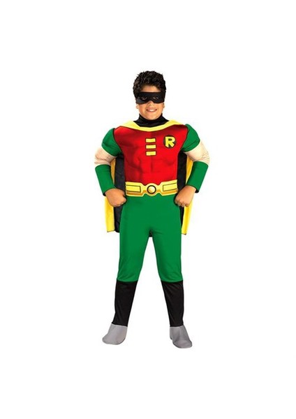 Teen Titan Robin Kostüm Lüks 8-10 Yaş