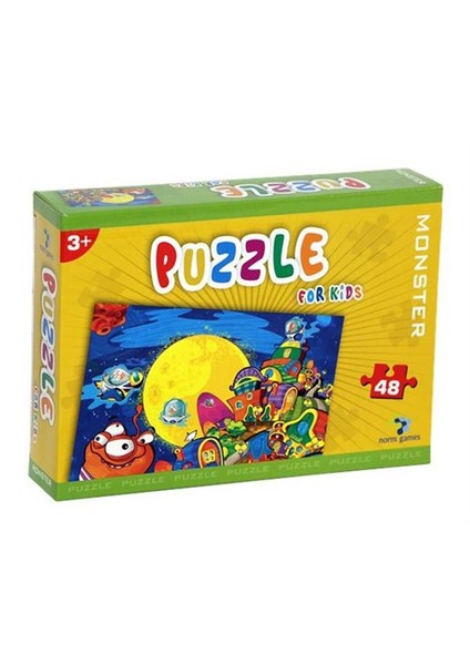 Monster  48 Parça Çocuk Puzzle