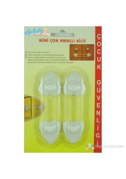 Ely Baby Çocuk Mini Çok Amaçlı Kilit 2'li / Beyaz