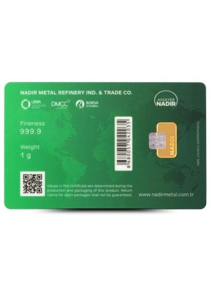 24 Ayar Külçe Gram Altın 1 Gr. fiyatları