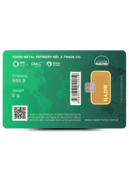 24 Ayar Külçe Gram Altın 5 Gr. fiyatları