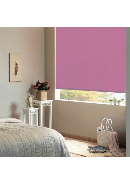 Polyester Stor Perde P-135 Pembe 60X200