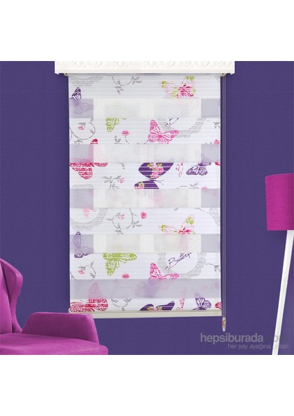 Zebra Perde Pliseli Butterfly 70X200