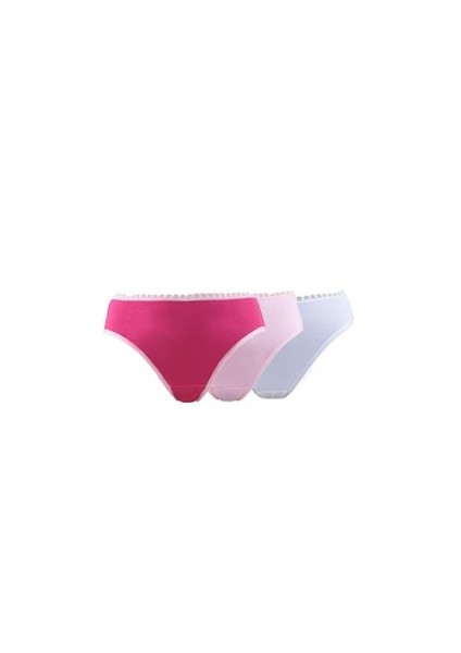 Kız Çocuk Külot 3lü Paket 1294 Beyaz-Pembe-Fuşya