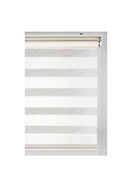 Beyaz Trend Pliseli Zebra Perde 220X200