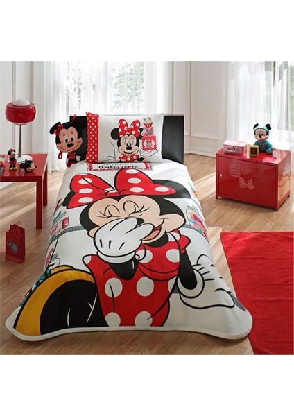 Disney Minnie Mouse Patisserie Tek Kişilik Pamuk Pike Takımı