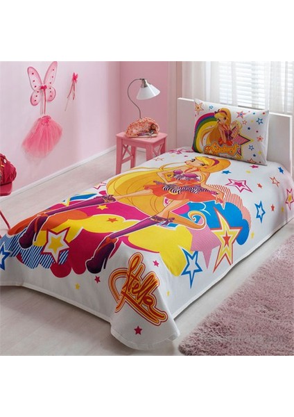Winx Friends Stella Tek Kişilik Pamuk Pike Takımı