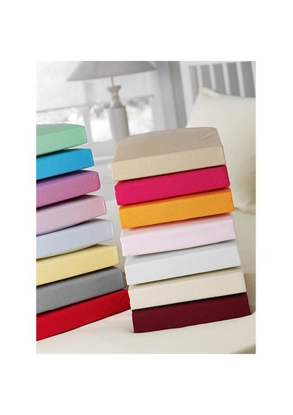 Jersey Tek Kişilik Penye Çarşaf Takımı - Fuşya