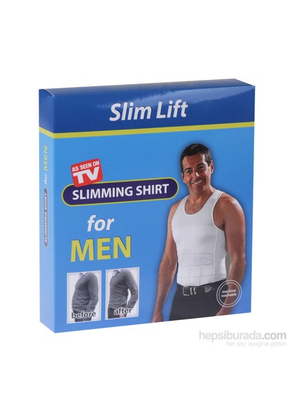 Slim Lift Atlet Tipi Dikişsiz Göbek Korsesi - Erkek Korse (Beyaz)