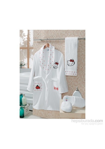 Çocuk Bornoz Seti 7 9 Beyaz