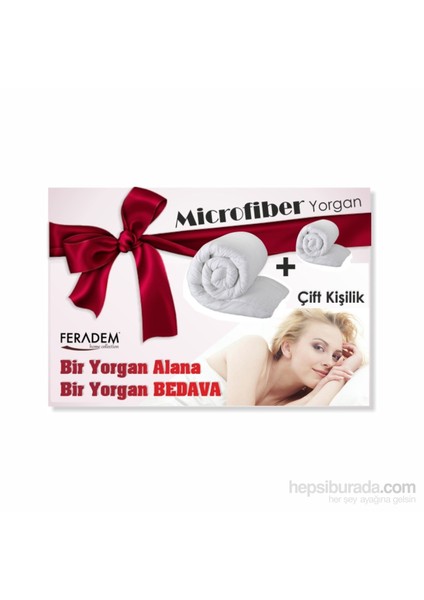 Çift Kişilik Microfiber Yorgan 1 Alana 1 Bedava