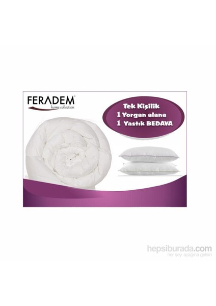 Tek Kişilik Microfiber Yorgan 1 Adet Yastık Hediyeli!