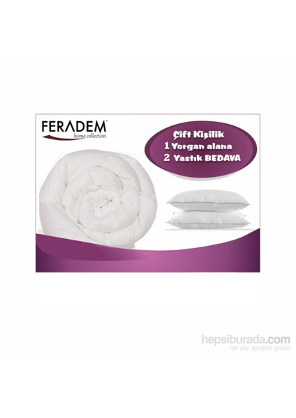 Çift Kişilik Microfiber Yorgan 2 Adet Yastık Hediyeli!