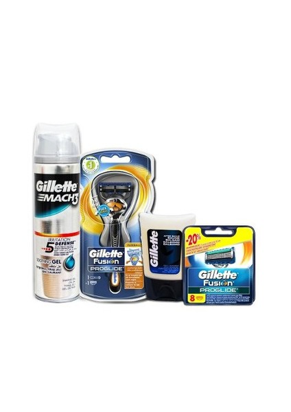 Proglide Flexball 1Up Makine + 8 Yedek Bıçak+Jel+Balsam