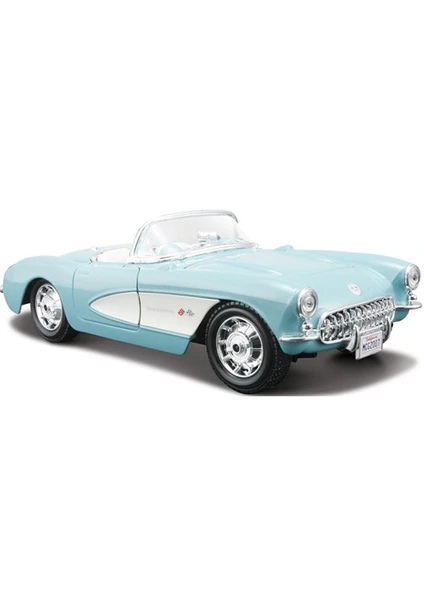 Maisto Chevrolet Corvette 1957 Diecast Model Araba 1:24 Special Edition Turkuaz