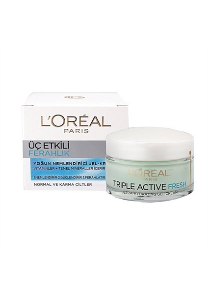 L'Oréal Paris 3 Etkili Ferahlık Krem Normal/K 50Ml